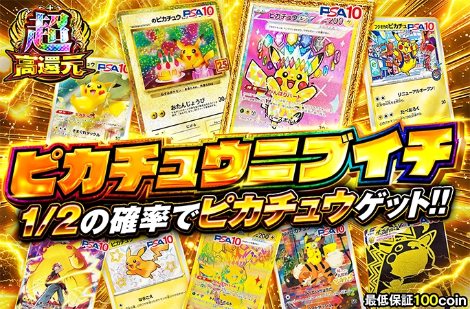 1/2の確率でピカチュウゲット！！ピカチュウニブイチ | オリくじ